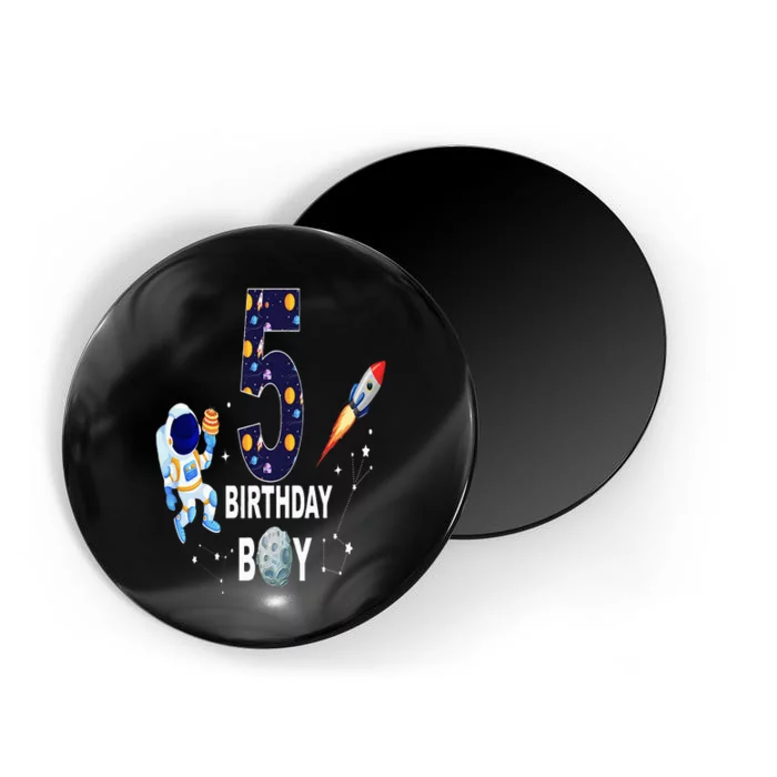 5 Years Old Birthday Boy Space Astronaut 5th Birthday Magnet