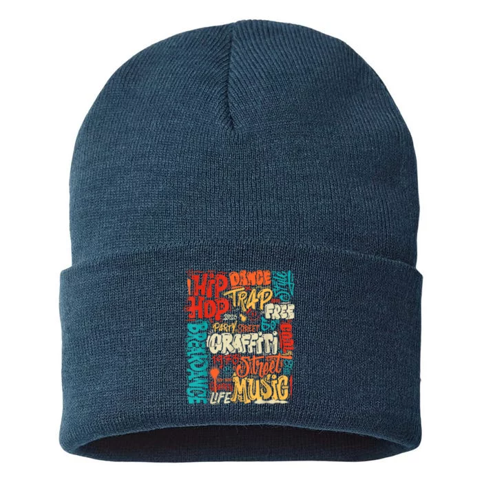 50 Years Old 50th Anniversary Of Hip Hop Graffiti Hip Hop Sustainable Knit Beanie