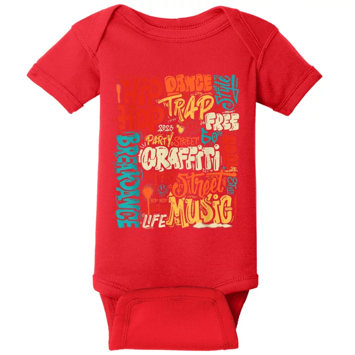 50 Years Old 50th Anniversary Of Hip Hop Graffiti Hip Hop Baby Bodysuit