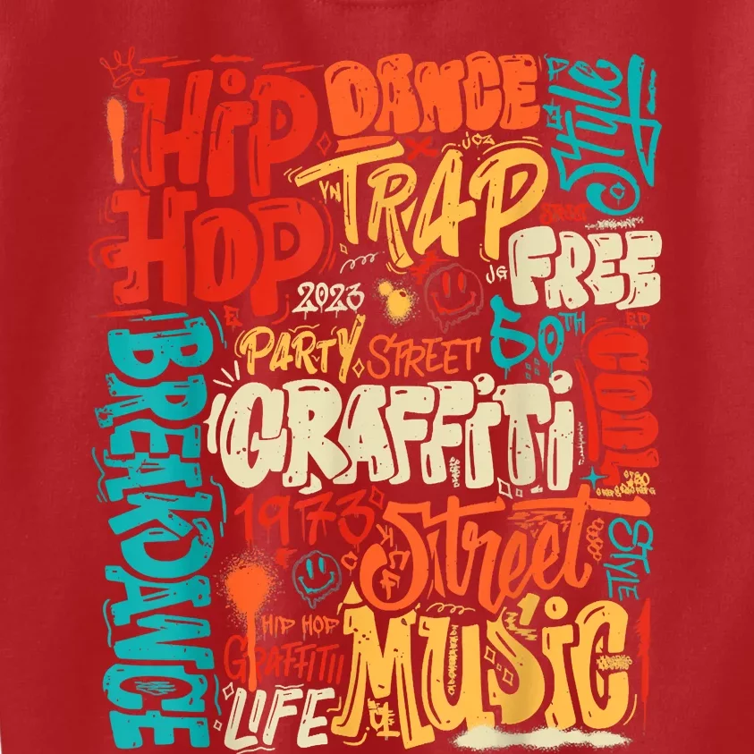 50 Years Old 50th Anniversary Of Hip Hop Graffiti Hip Hop Kids Sweatshirt