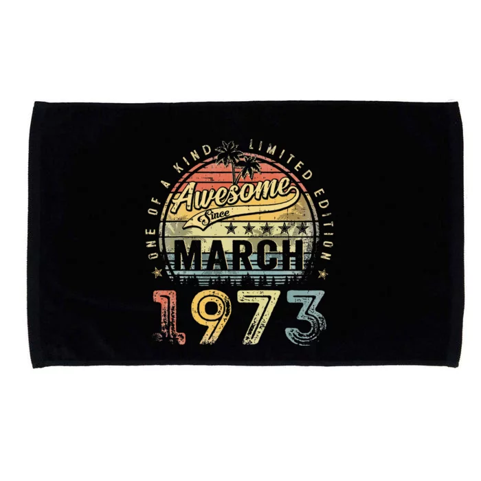 50 Year Old Awesome Since March 1973 50th Birthday Microfiber Hand Towel