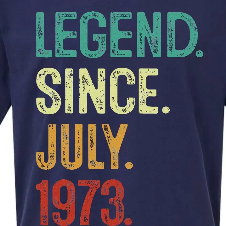 50 Years Old Legend Since July 1973 50th Birthday Sueded Cloud Jersey T-Shirt