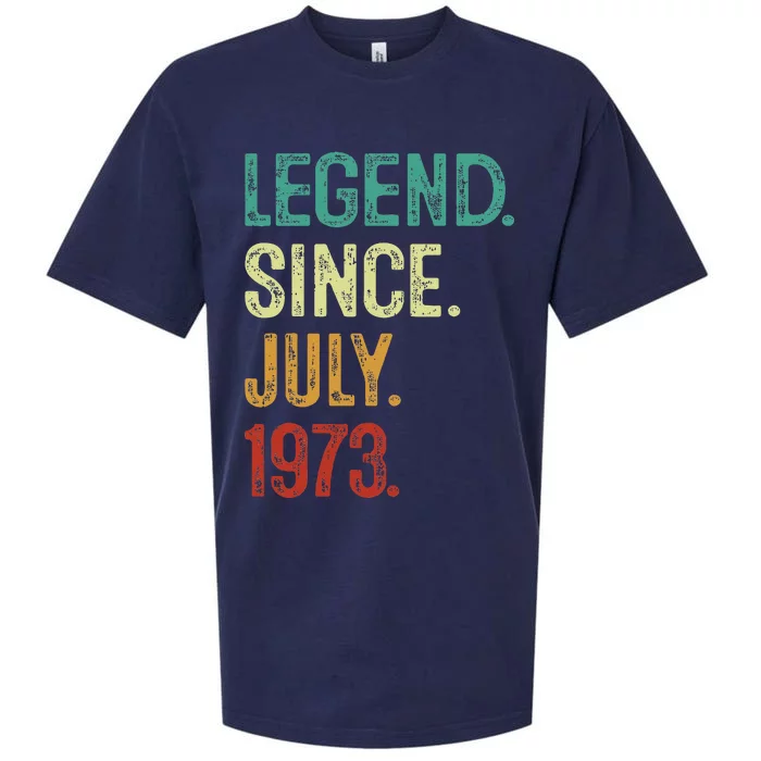 50 Years Old Legend Since July 1973 50th Birthday Sueded Cloud Jersey T-Shirt