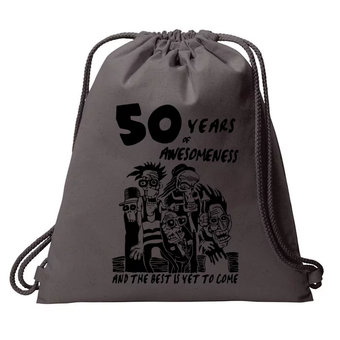 50 Years Of Awesomeness Drawstring Bag