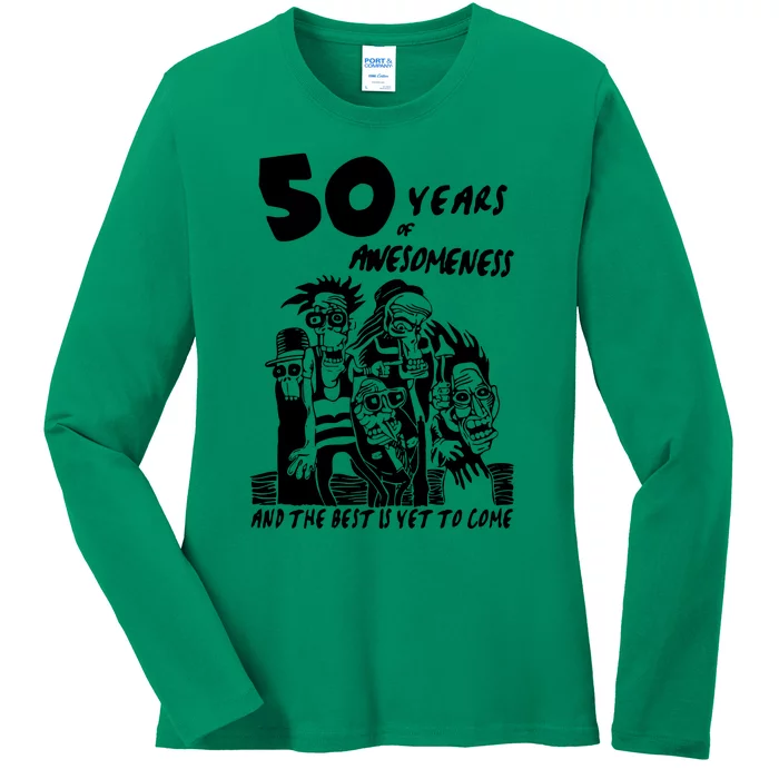 50 Years Of Awesomeness Ladies Long Sleeve Shirt