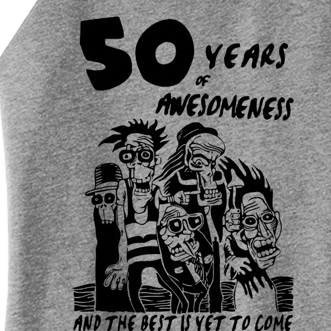 50 Years Of Awesomeness Women’s Perfect Tri Rocker Tank