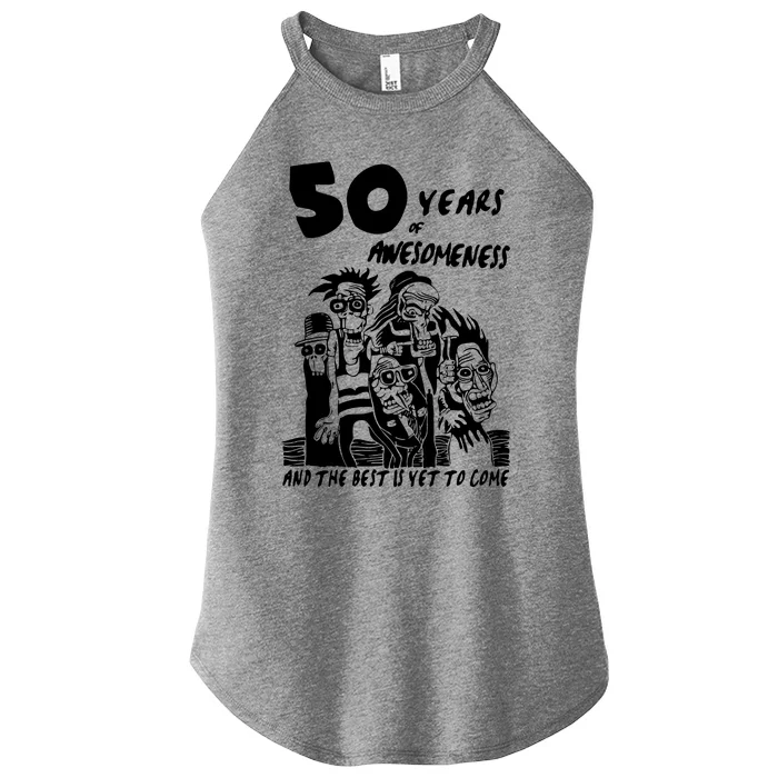 50 Years Of Awesomeness Women’s Perfect Tri Rocker Tank