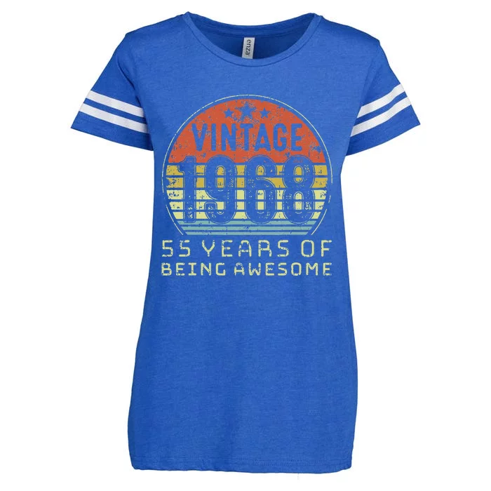 55 Year Old Birthday Vintage 1968 55th Birthday Enza Ladies Jersey Football T-Shirt