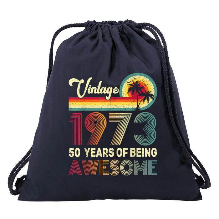 50 Years Old 1973 Vintage 50th Birthday Drawstring Bag