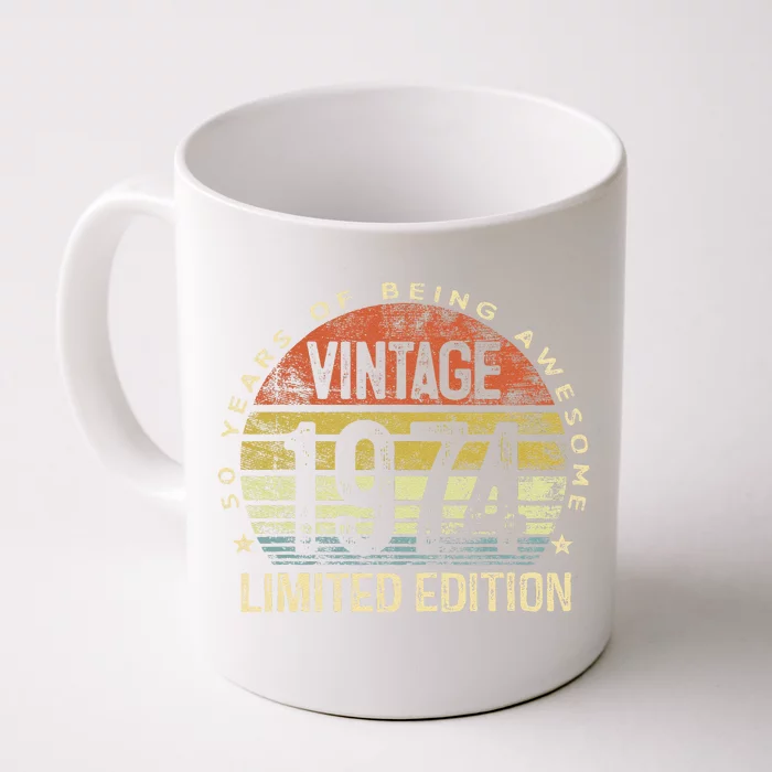 50 Year Old Gifts Vintage 1974 Limited Edition 50th Birthday Front & Back Coffee Mug