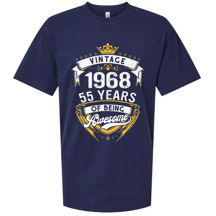 55 Year Old Gift Vintage 1968 55th Birthday Gift Sueded Cloud Jersey T-Shirt