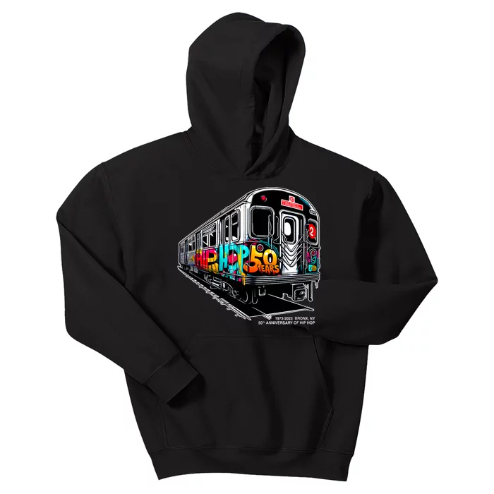 50 Years Of Hiphop Bronxsubway Graffiti 50th Anniversary Kids Hoodie