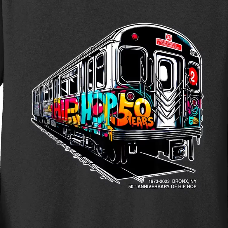 50 Years Of Hiphop Bronxsubway Graffiti 50th Anniversary Kids Long Sleeve Shirt