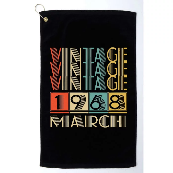 55 Year Old Gift Vintage Made In March 1968 55th Birthday Platinum Collection Golf Towel