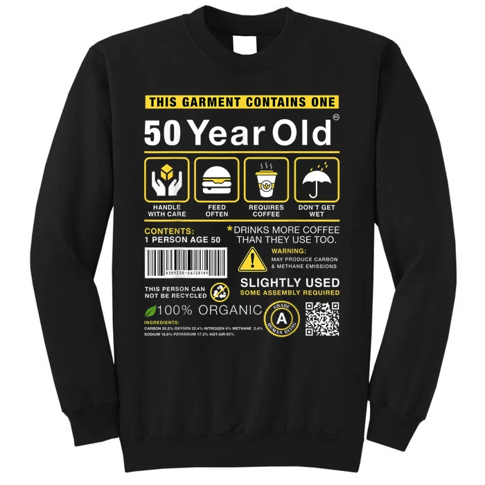 50 Year Old Package Contains Funny 50th Birthday Humor Sweatshirt