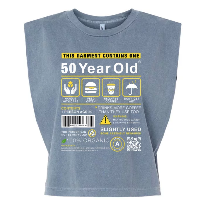 50 Year Old Package Contains Funny 50th Birthday Humor Garment-Dyed Women's Muscle Tee