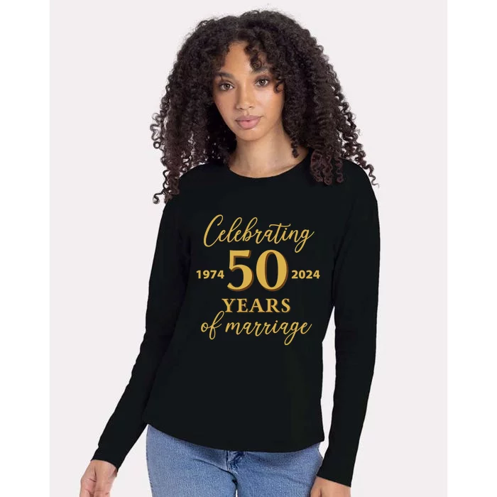 50 Years Of Marriage 1974 50th Wedding Anniversary Womens Cotton Relaxed Long Sleeve T-Shirt