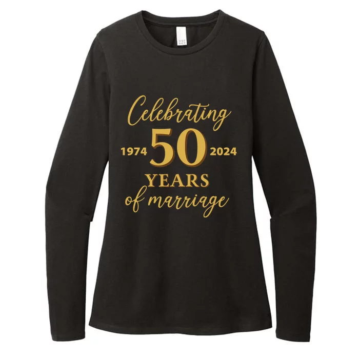 50 Years Of Marriage 1974 50th Wedding Anniversary Womens CVC Long Sleeve Shirt