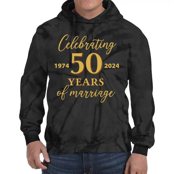 50 Years Of Marriage 1974 50th Wedding Anniversary Tie Dye Hoodie