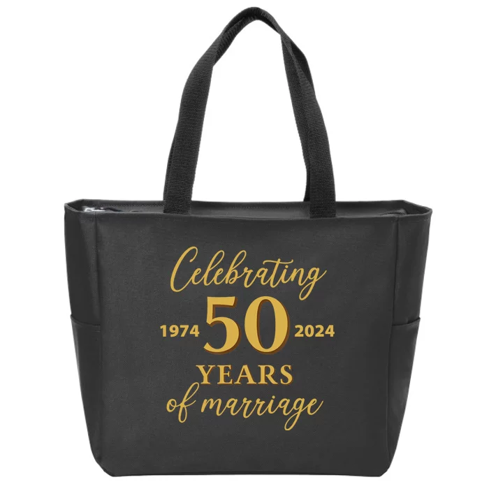 50 Years Of Marriage 1974 50th Wedding Anniversary Zip Tote Bag