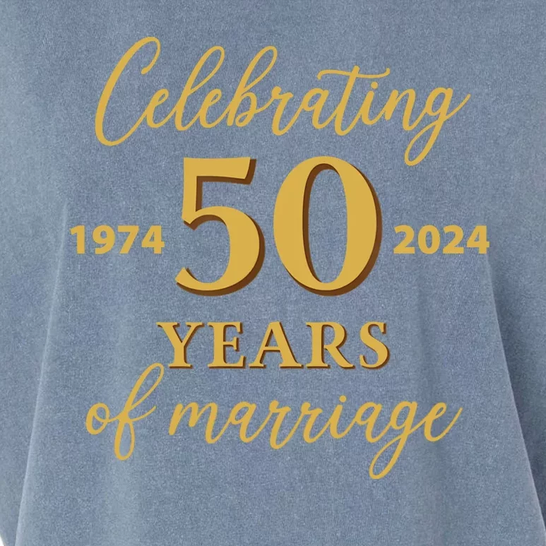 50 Years Of Marriage 1974 50th Wedding Anniversary Garment-Dyed Women's Muscle Tee