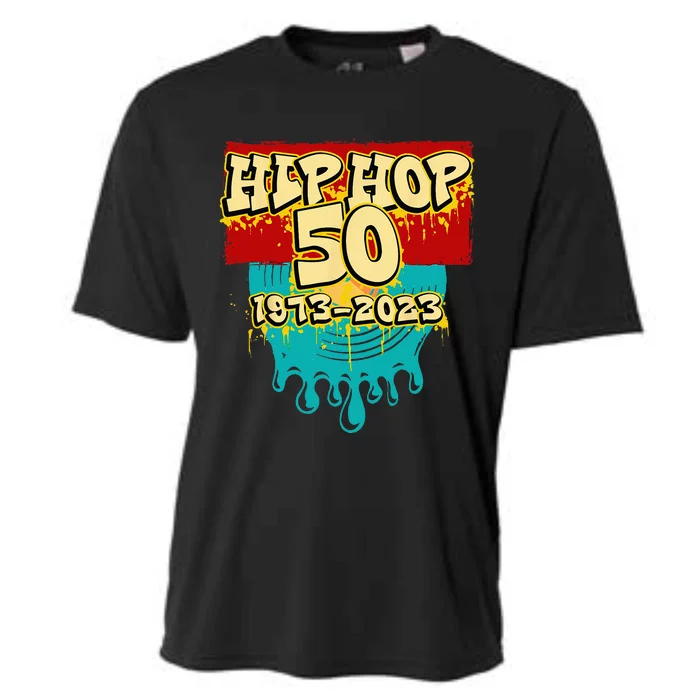 50 Years Of Hip Hop 50th Anniversary Celebration Vinyl Cooling Performance Crew T-Shirt