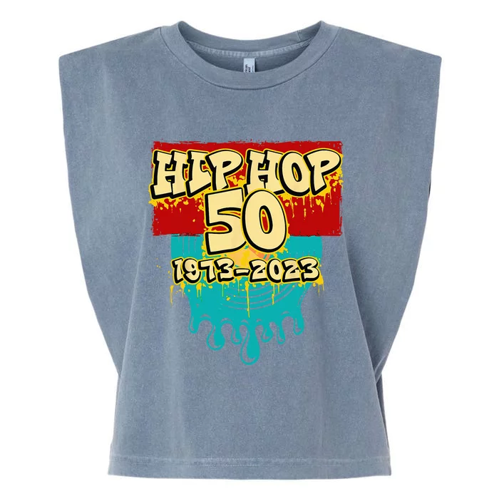 50 Years Of Hip Hop 50th Anniversary Celebration Vinyl Garment-Dyed Women's Muscle Tee