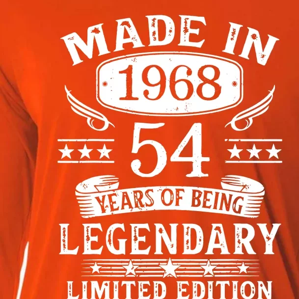 54 Years Old Made In 1968 Shirt 54th Birthday Gift Cooling Performance Long Sleeve Crew