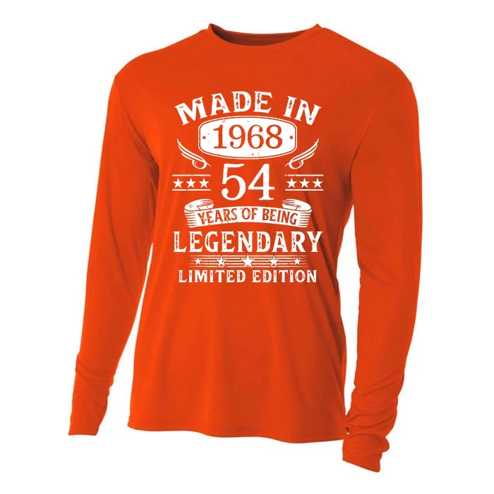 54 Years Old Made In 1968 Shirt 54th Birthday Gift Cooling Performance Long Sleeve Crew