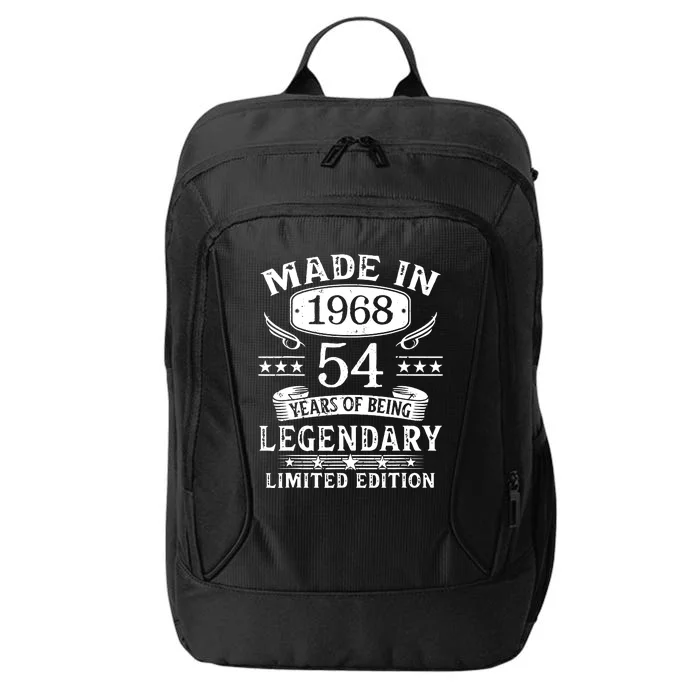 54 Years Old Made In 1968 Shirt 54th Birthday Gift City Backpack