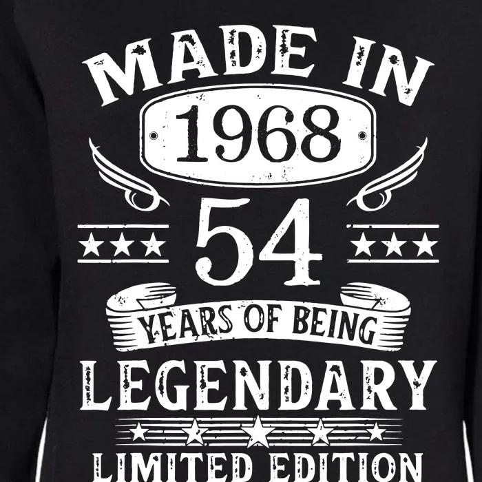 54 Years Old Made In 1968 Shirt 54th Birthday Gift Womens California Wash Sweatshirt