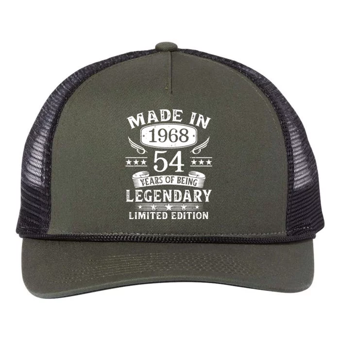 54 Years Old Made In 1968 Shirt 54th Birthday Gift Retro Rope Trucker Hat Cap