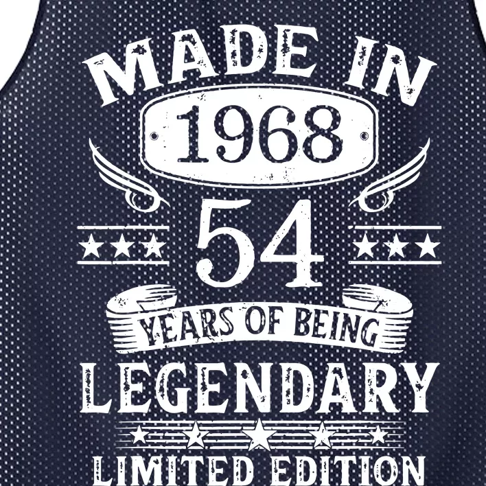 54 Years Old Made In 1968 Shirt 54th Birthday Gift Mesh Reversible Basketball Jersey Tank