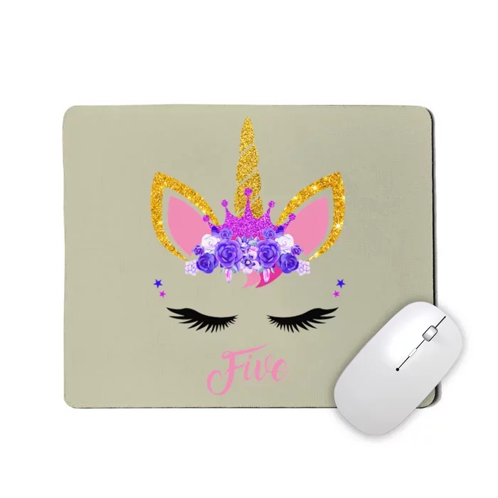 5 Years Old Unicorn Birthday 5th Birthday Unicorn Mousepad