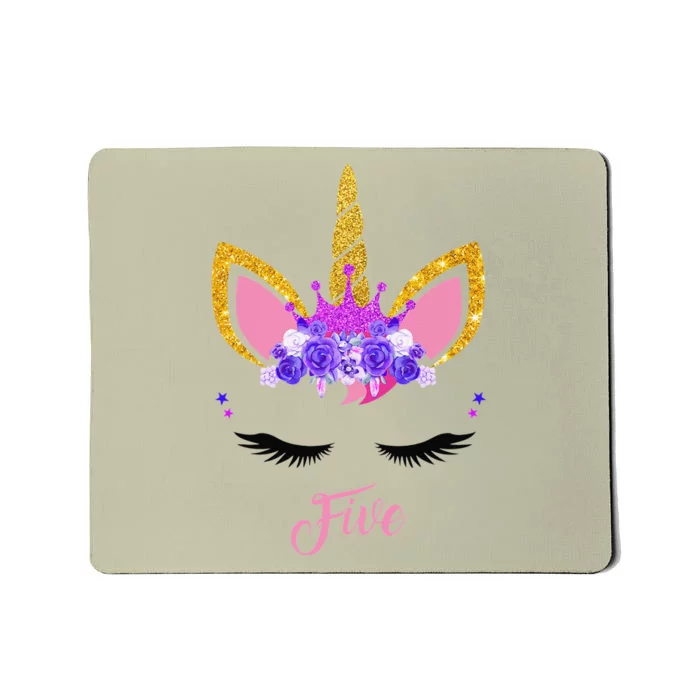 5 Years Old Unicorn Birthday 5th Birthday Unicorn Mousepad