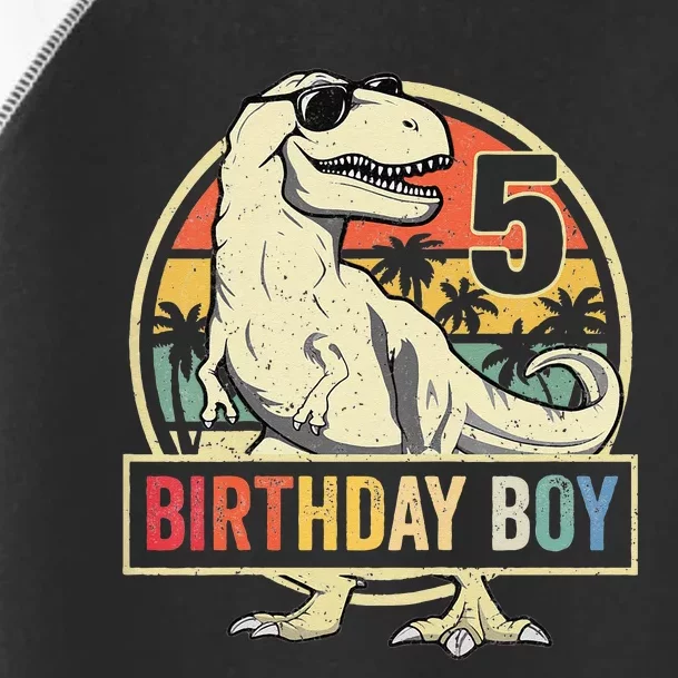 5 Year Old  5th Birthday  T Rex Dinosaur Toddler Fine Jersey T-Shirt