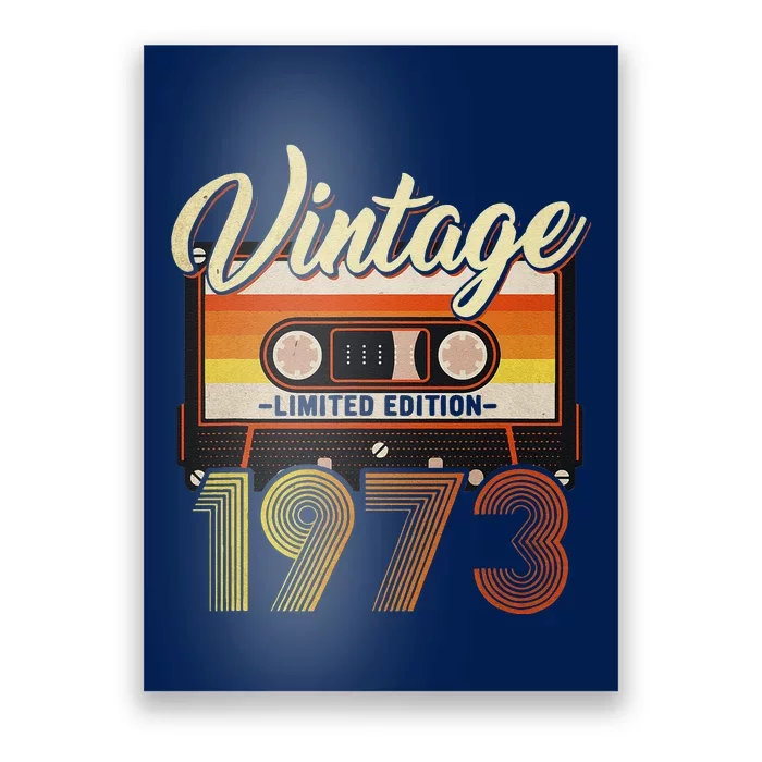 50 Year Old Gift Vintage 1973 50th Birthday Cassette Tape Poster