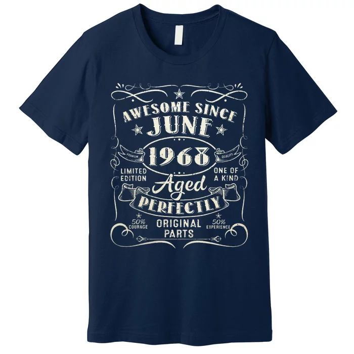 55 Year Old Awesome Since June 1968 55th Birthday (1) Premium T-Shirt