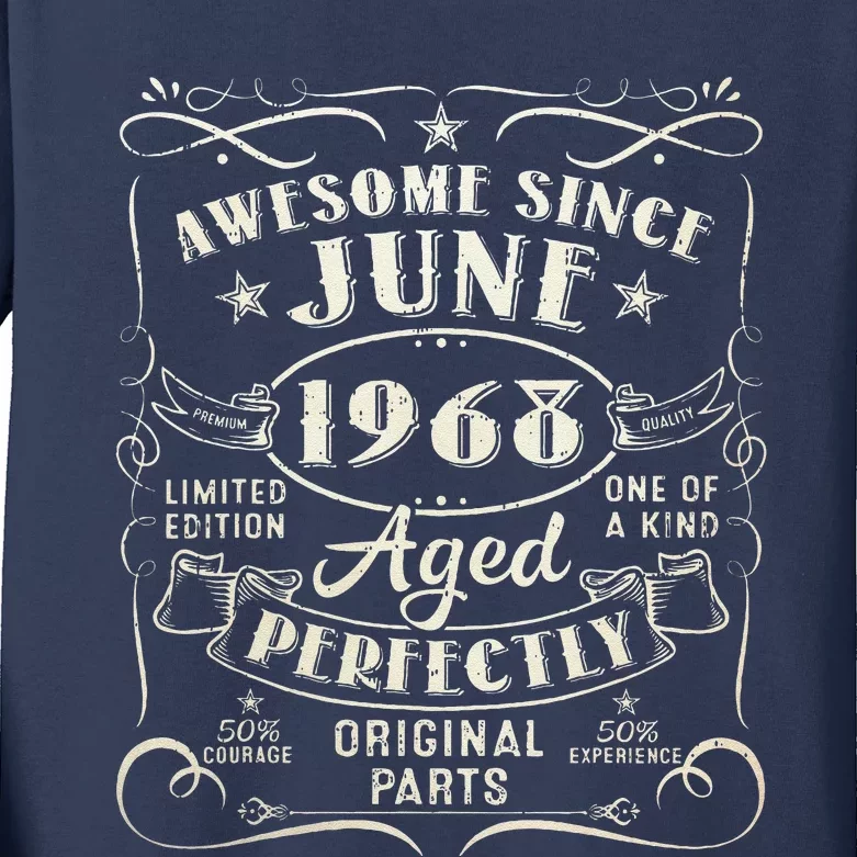 55 Year Old Awesome Since June 1968 55th Birthday (1) Kids Long Sleeve Shirt