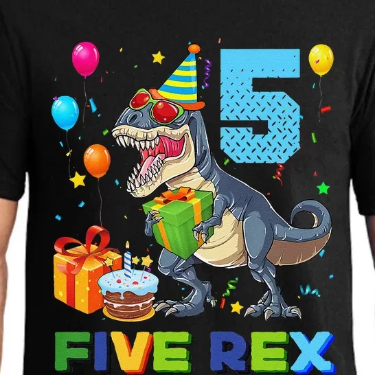 5 Year Old Dinosaur T Rex 5th Birthday Gift Forss Pajama Set