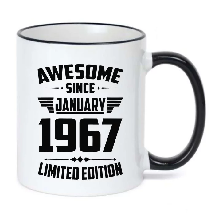 56 Year Old Awesome Since January 1967 56th Birthday Gift Black Color Changing Mug