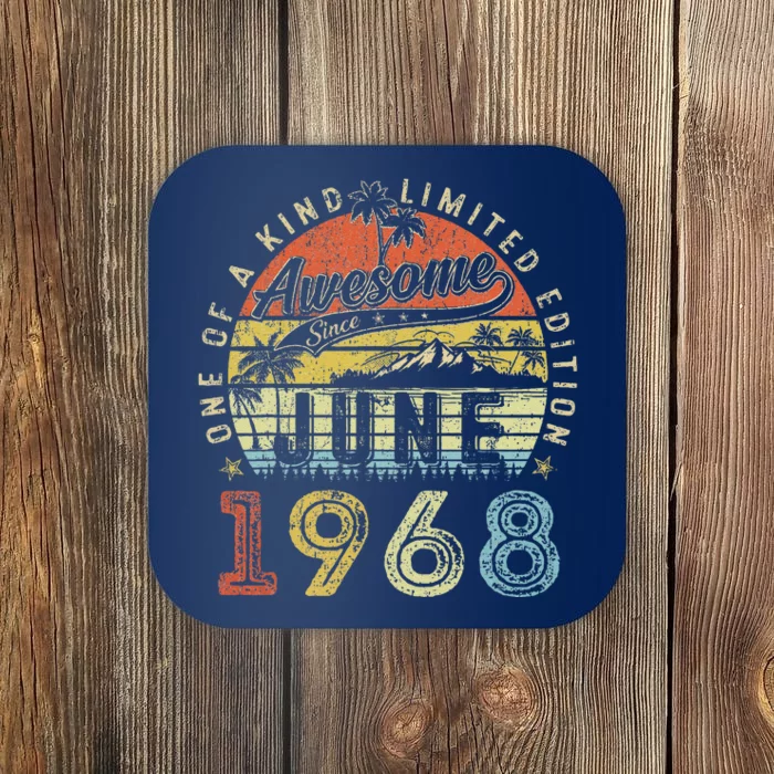 55 Year Old Awesome Since June 1968 55th Birthday Coaster