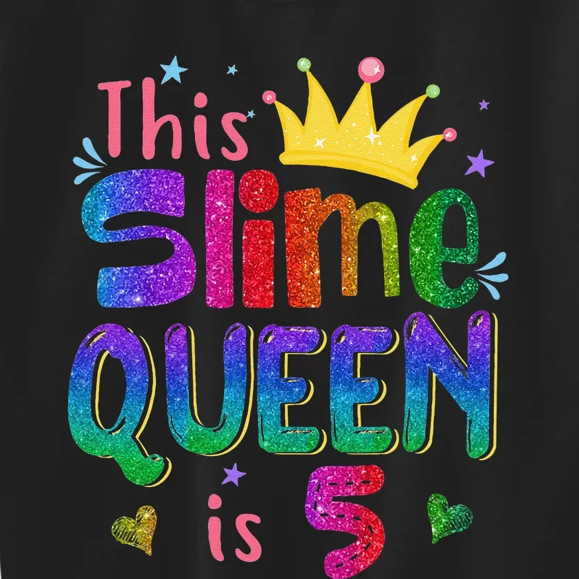 5 Year Old Gift This Slime Queen Is 5th Birthday N Kids Sweatshirt