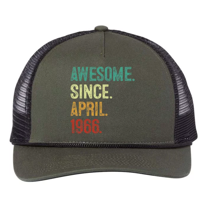 58 Year Old Awesome Since April 1966 58th Birthday Retro Rope Trucker Hat Cap