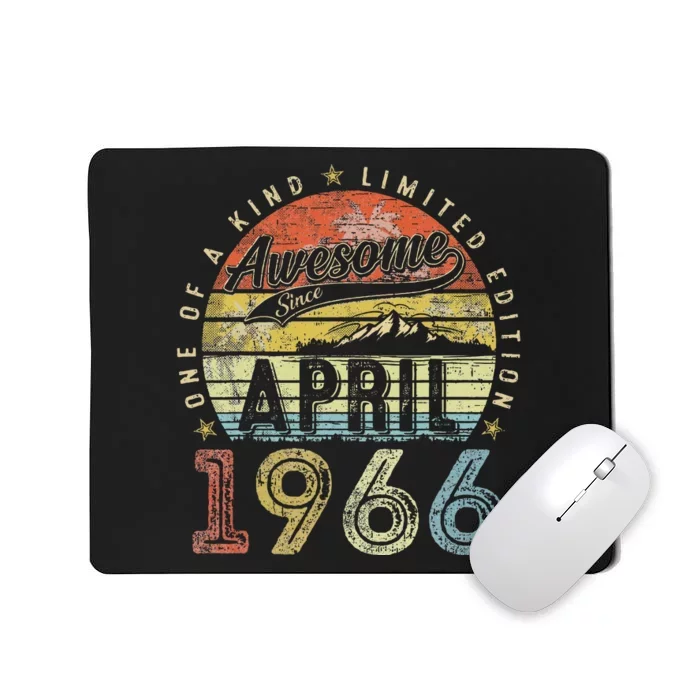 58 Year Old Vintage April 1966 58th Birthday Gifts Mousepad