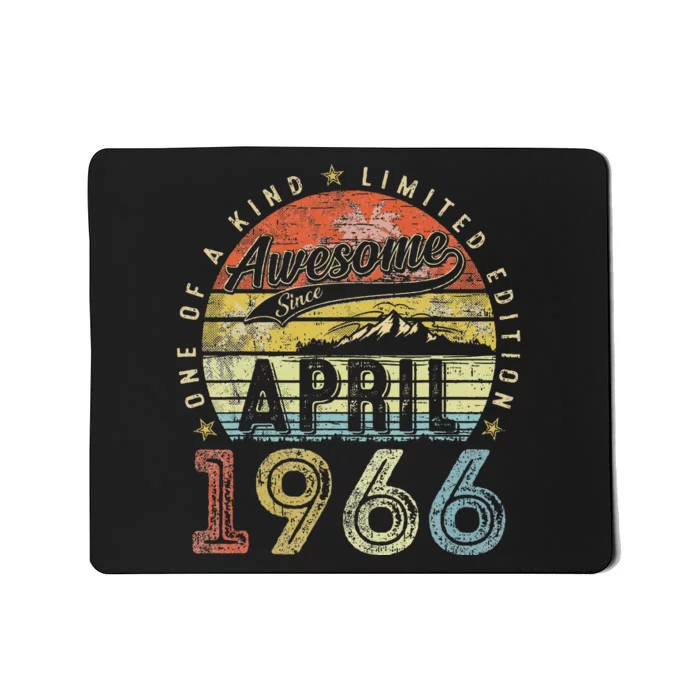 58 Year Old Vintage April 1966 58th Birthday Gifts Mousepad