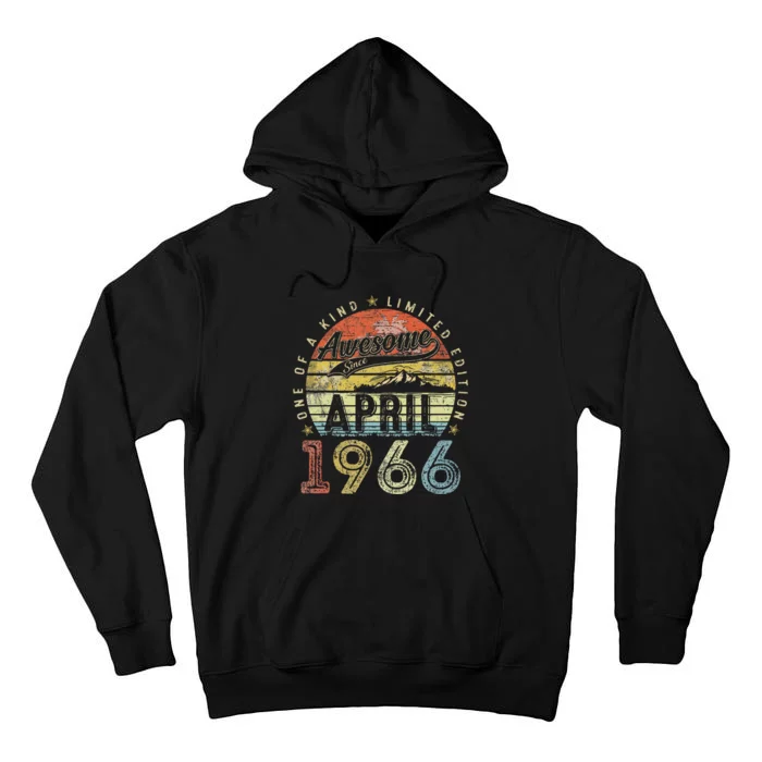 58 Year Old Vintage April 1966 58th Birthday Gifts Tall Hoodie