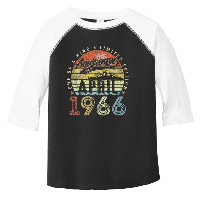 58 Year Old Vintage April 1966 58th Birthday Gifts Toddler Fine Jersey T-Shirt