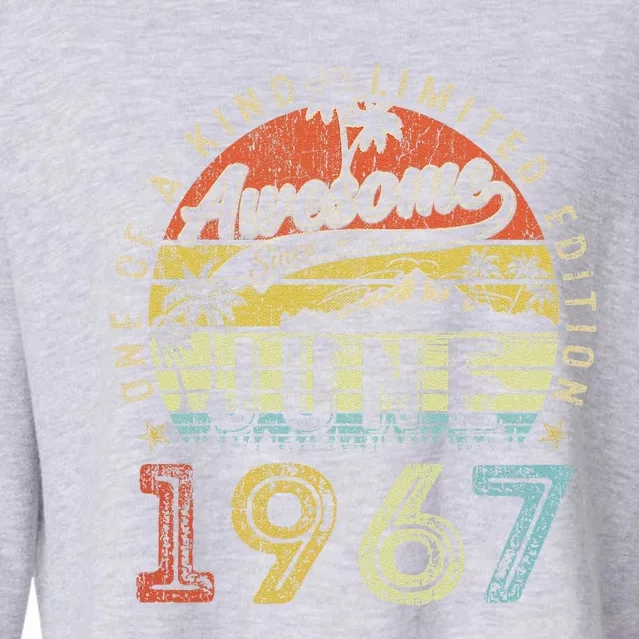 56 Year Old Awesome Since June 1967 56th Birthday Cropped Pullover Crew