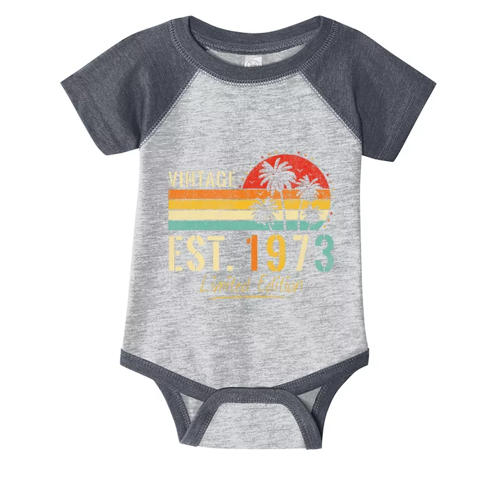 50 Years Old Vintage Est 1973 Limited Edition 50th Birthday Infant Baby Jersey Bodysuit